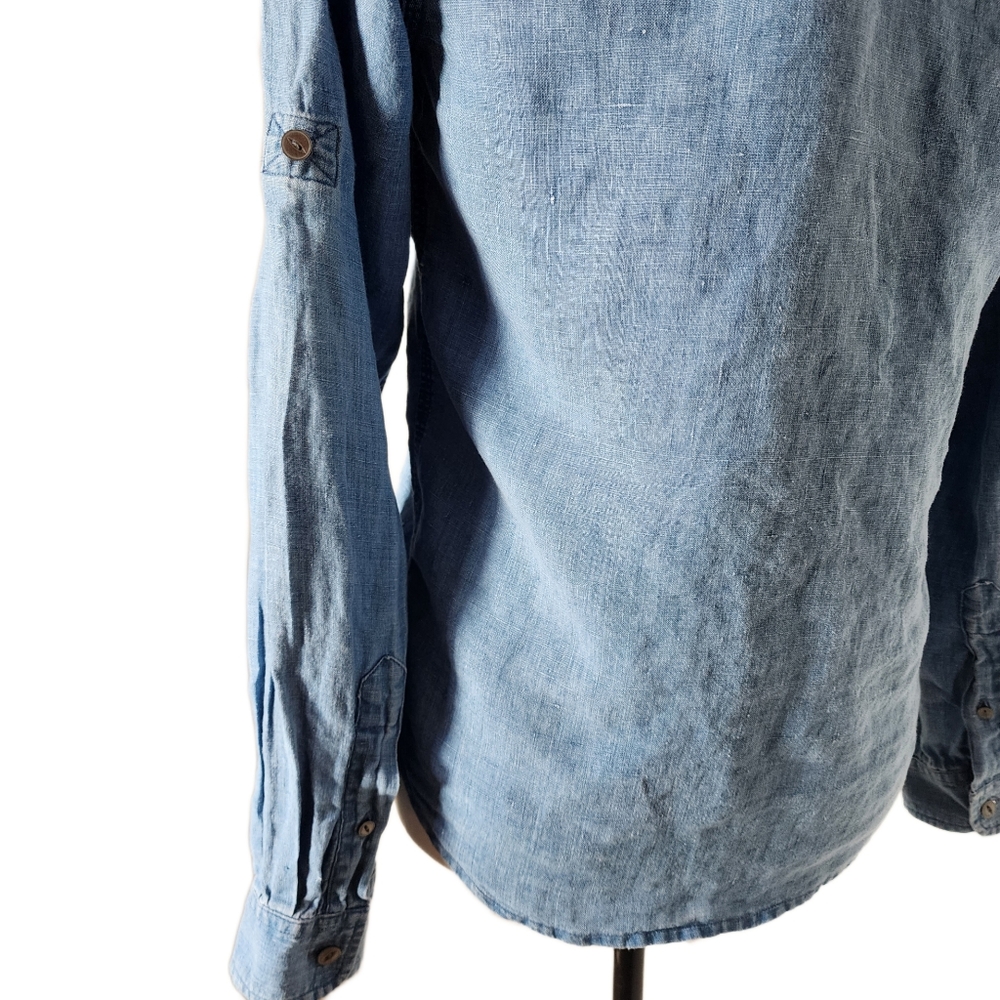 Ralph Lauren. Vintage,  Indigo dyed linen top Size small - Picture 4 of 7